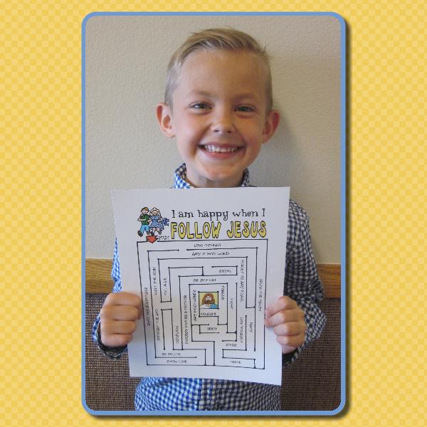 Little LESSON LIFESAVERS - I am happy when I follow Jesus. decision maze