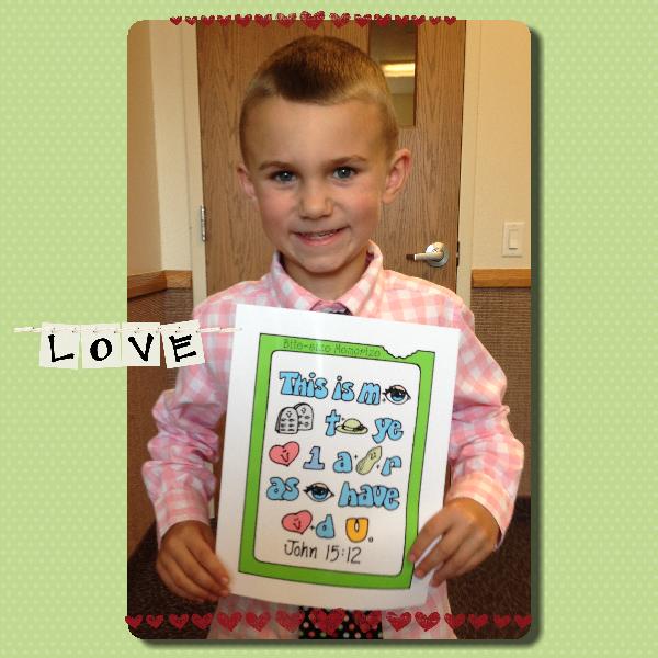 BE KIND – LOVER OTHERS John 15:12 rebus Bite-size Memorize poster