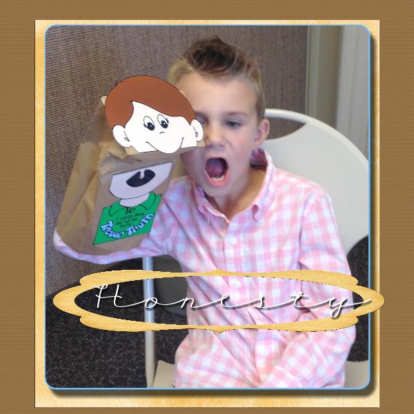 I can be strong and tell the truth! Trevor and Trina Truth sack puppets