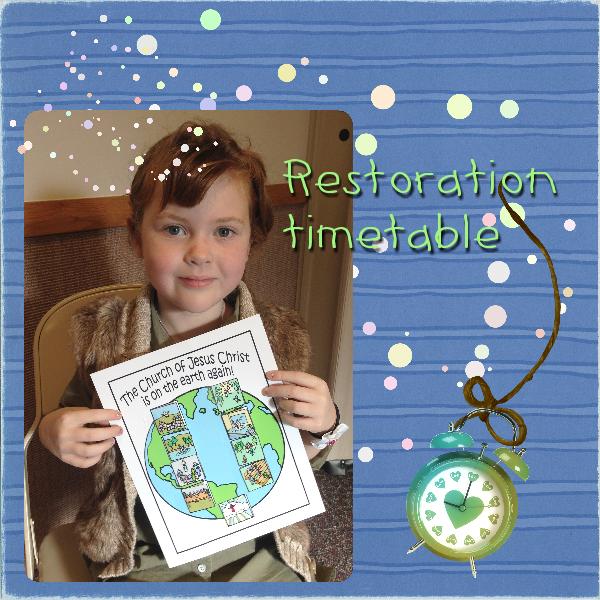 The Church of Jesus Christ is on the earth again! THEN AND NOW sticker poster AGES 4-7