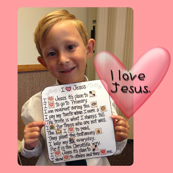 I Love Jesus picture/word story