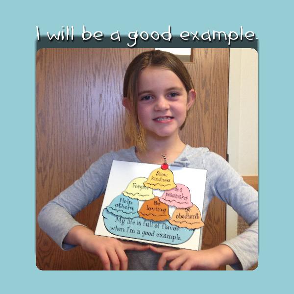 Being a Good Example -Ice Cream Sundae poster/match game