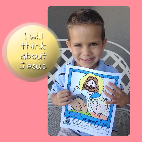 I Will Think about Jesus poster or coloring page