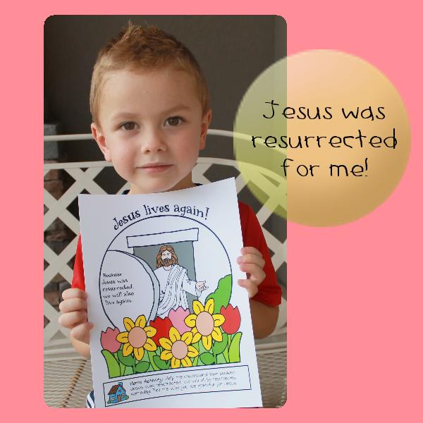 Jesus Lives Again poster or coloring page AGES 1-5