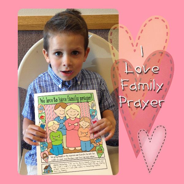 We Love to have family prayer! poster or coloring page AGES 1-5