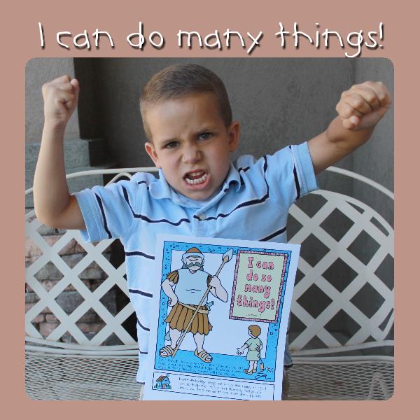 I Can Do Many Things - David and Goliath poster or coloring page
