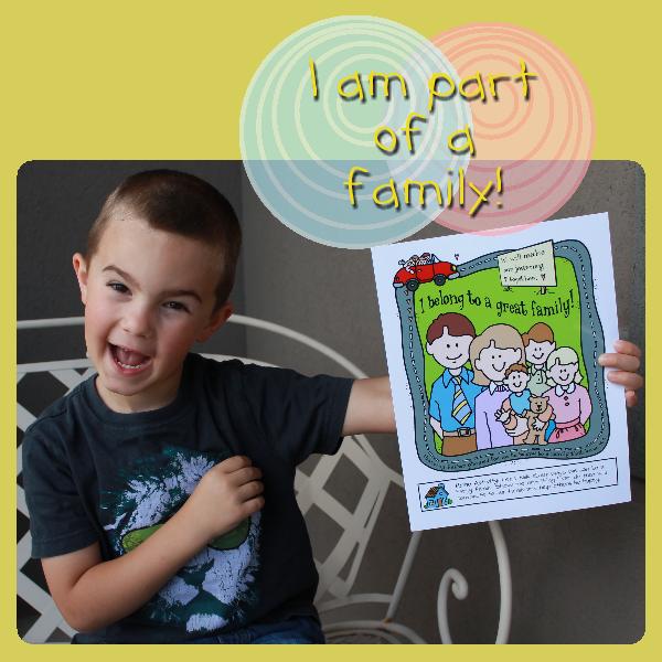 I belong to a great family! poster or coloring page