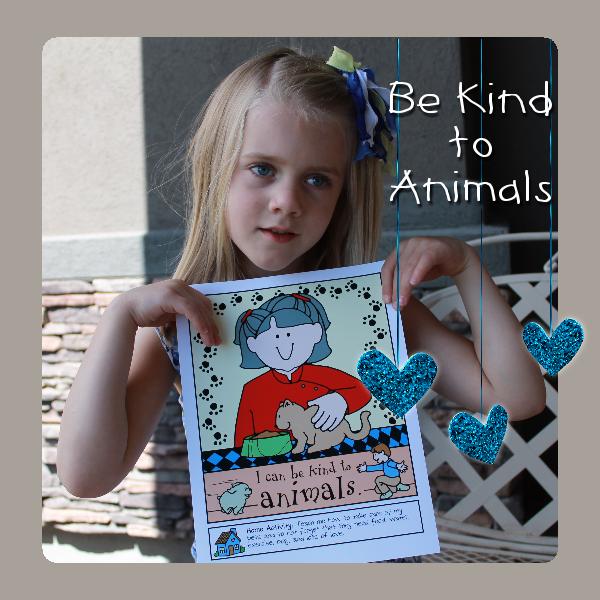 I can be kind to animals. (poster or coloring page)