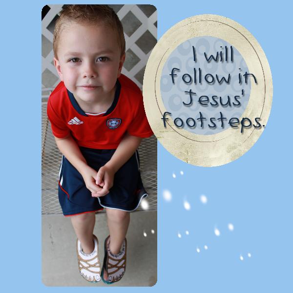 Follow in the Footsteps of Jesus example sandals