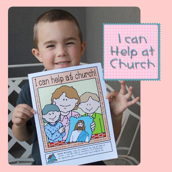 I Can Help At Church poster or coloring page