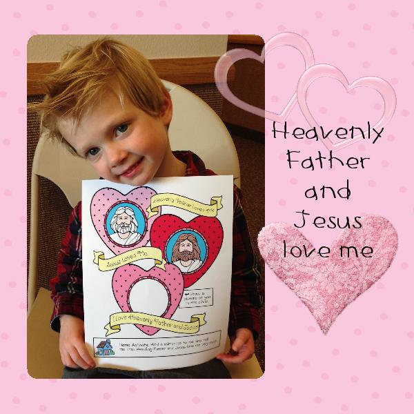 Heavenly Father and Jesus Loves Me poster or coloring page
