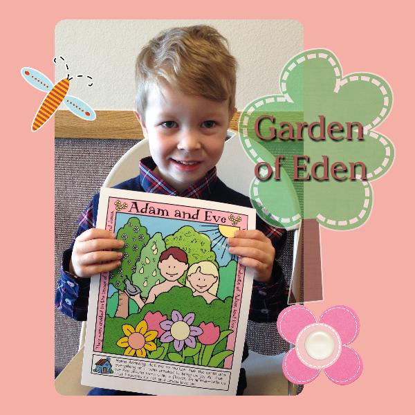Adam & Eve Creation poster or coloring page