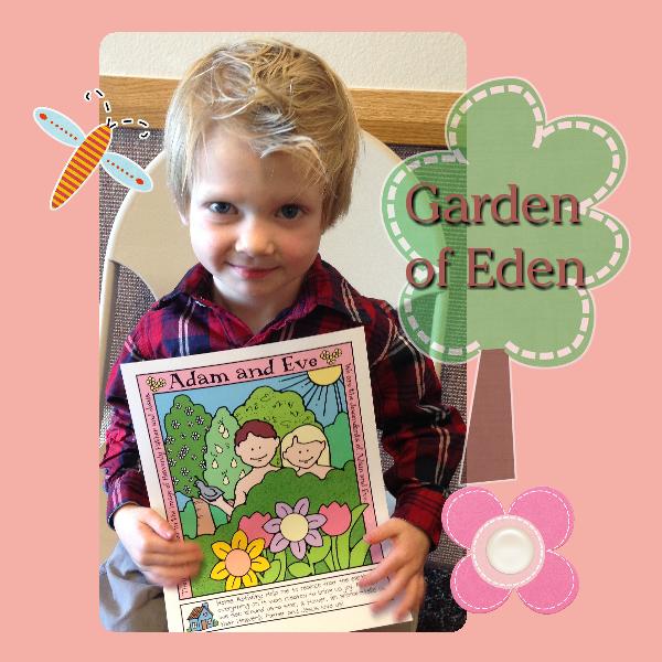 Adam & Eve Creation poster or coloring page