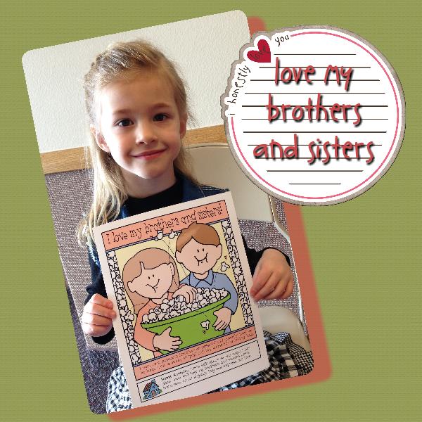Little LESSON LIFESAVER I love my brothers and sisters! poster or coloring page