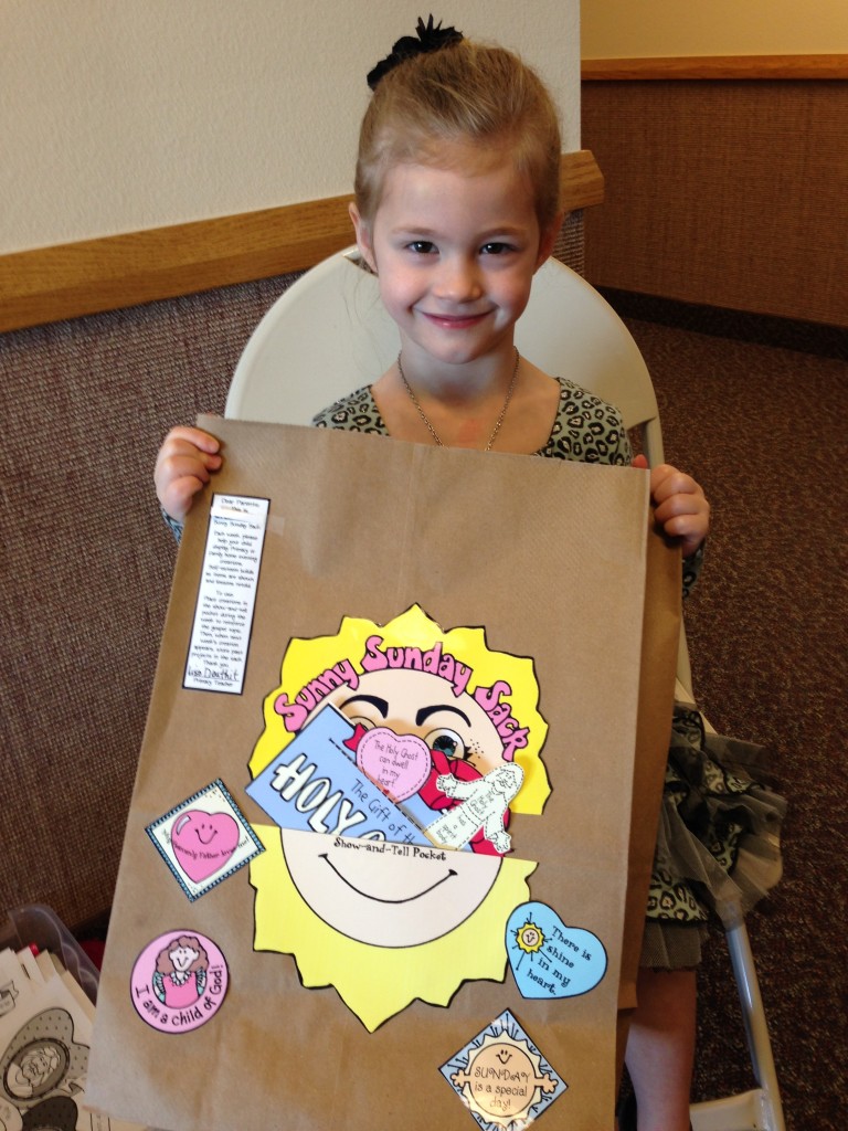 Show-and-Tell SUNNY SUNDAY Sack (display activities Ages 1-5 Nursery and Sunbeams)