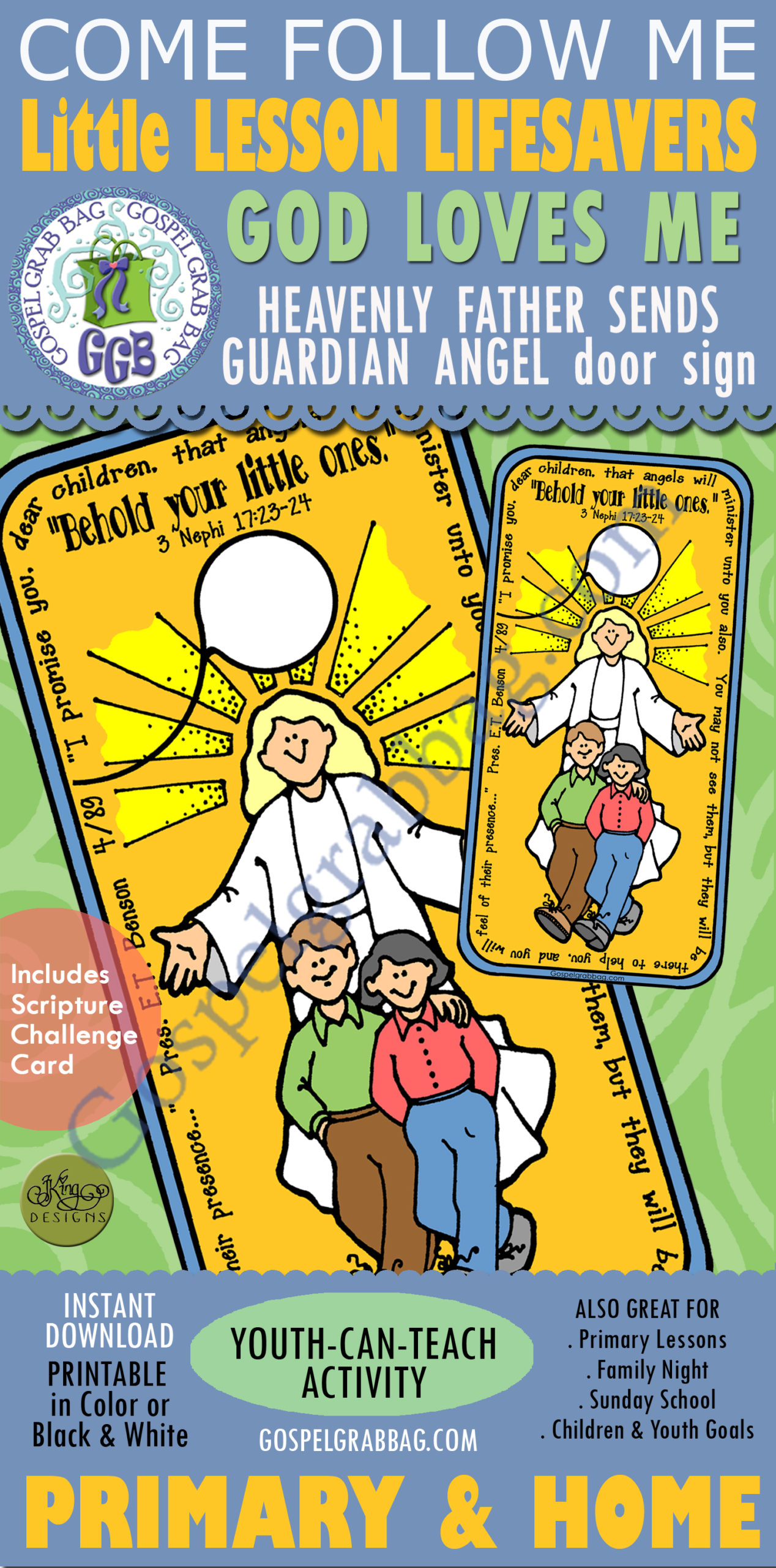 Guardian Angel "Behold Your Little Ones" doorknob sign