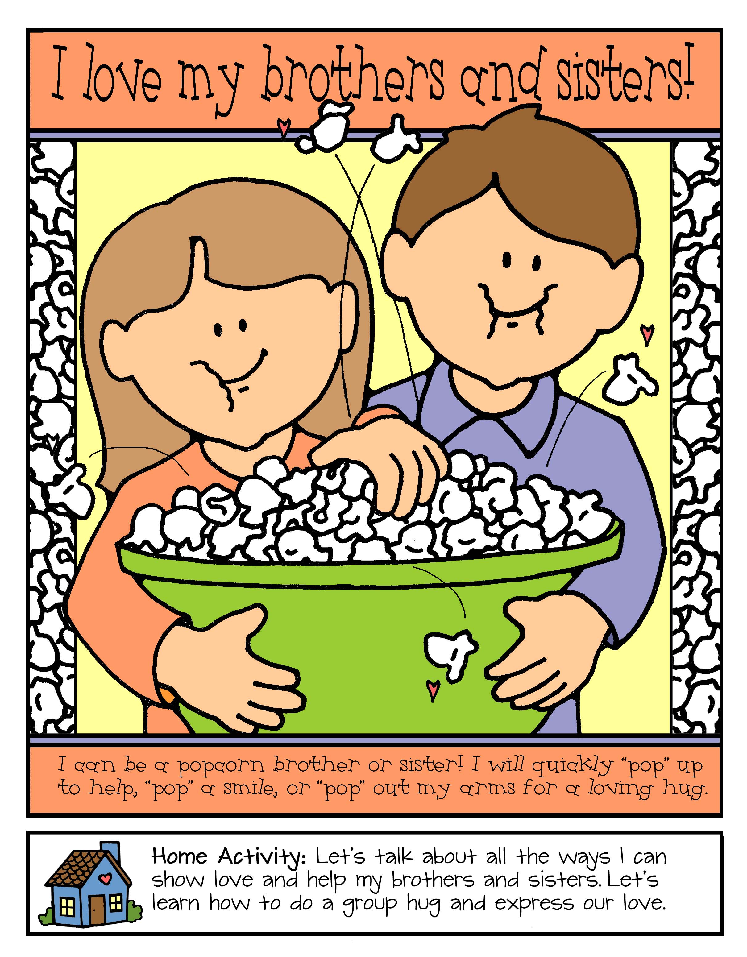 I love my brothers and sisters! poster or coloring page