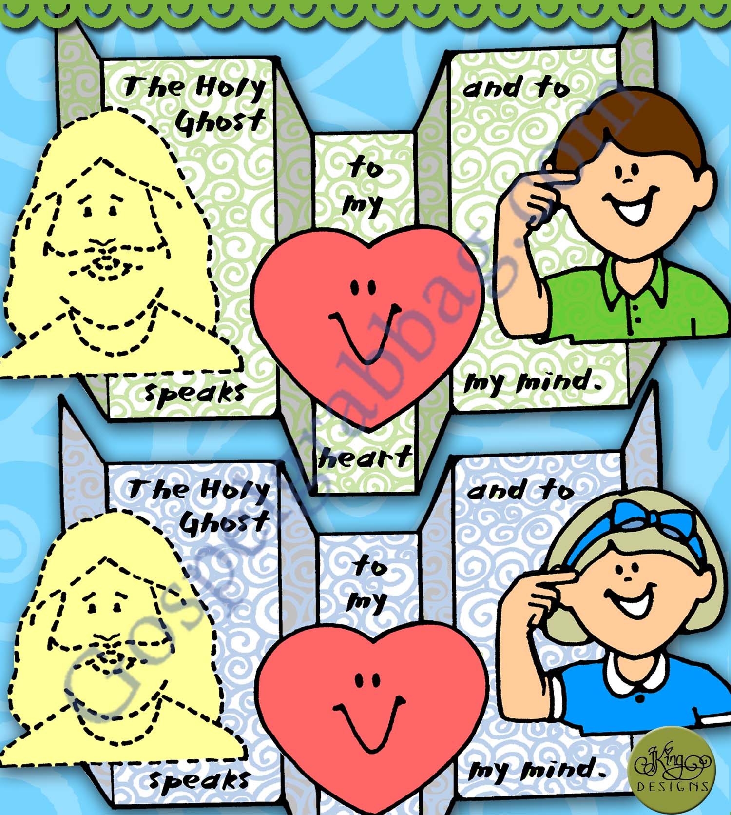 Little LESSON LIFESAVER The Holy Ghost Speaks stand-up card