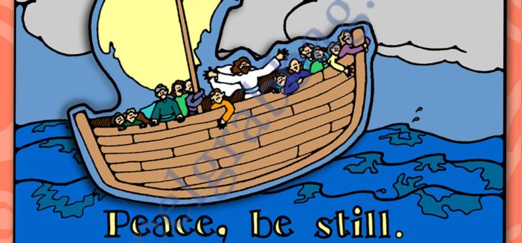 "Peace, be still." Calming the Seas moving ship scene