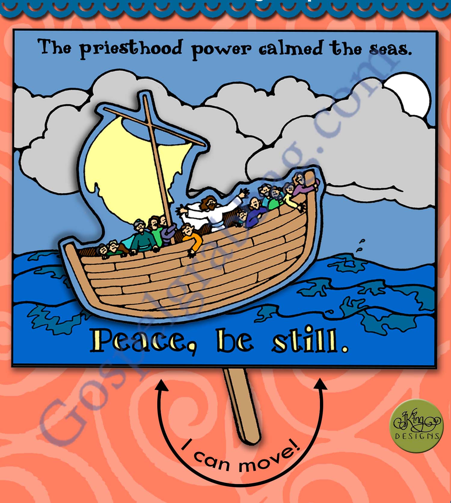 "Peace, be still." Calming the Seas moving ship scene