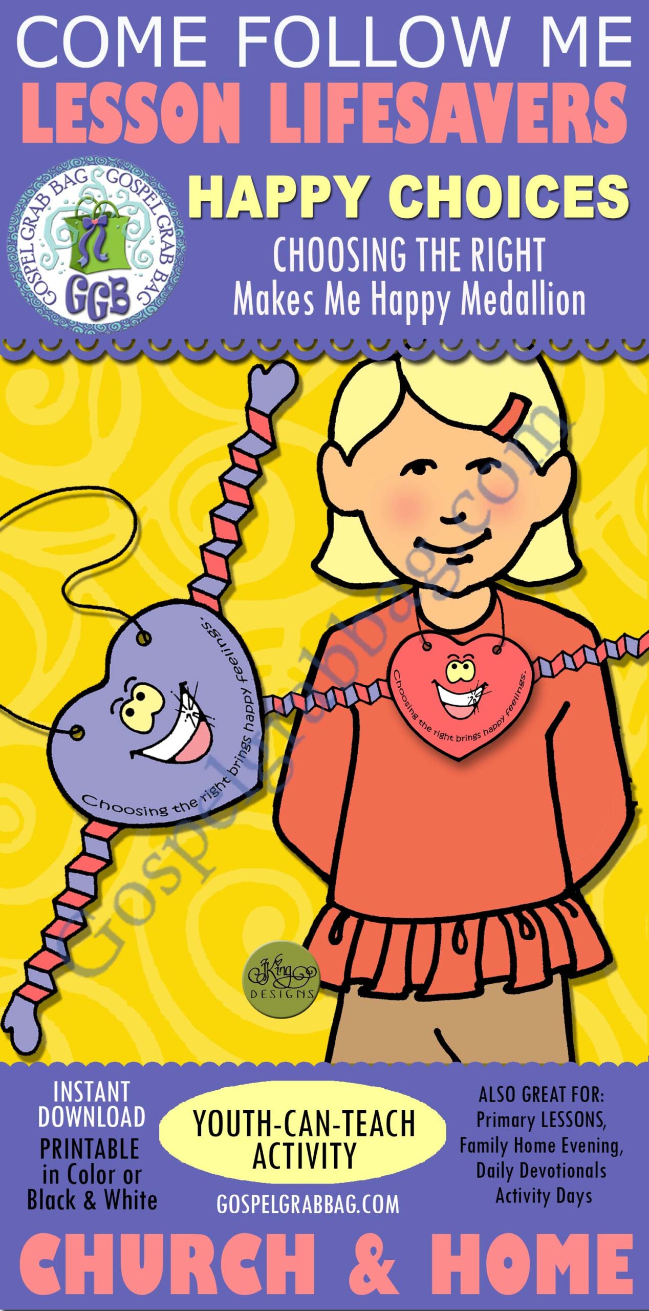 CHOOSING THE RIGHT Brings Happy Feelings happy heart medallion ACTIVITY