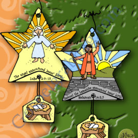 Prophet Samuel the Lamanite announces the birth of baby Jesus (mobile ornament)