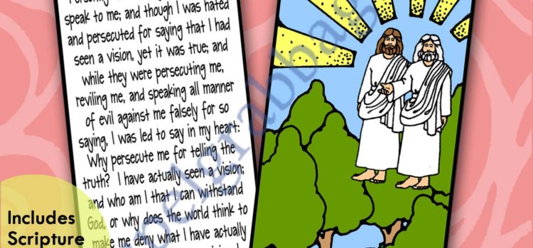 FIRST VISION – Activity: Testimony Bookmark – for Doctrine and Covenants Primary Lesson 1: Joseph Smith and the First Vision First Vision – Testimony Bookmark