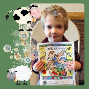 Thankful for Food and Clothing: Primary Nursery Lesson 15, Sunbeam Lesson 32, Primary activity, familiy home evening, gospelgrabbag.com