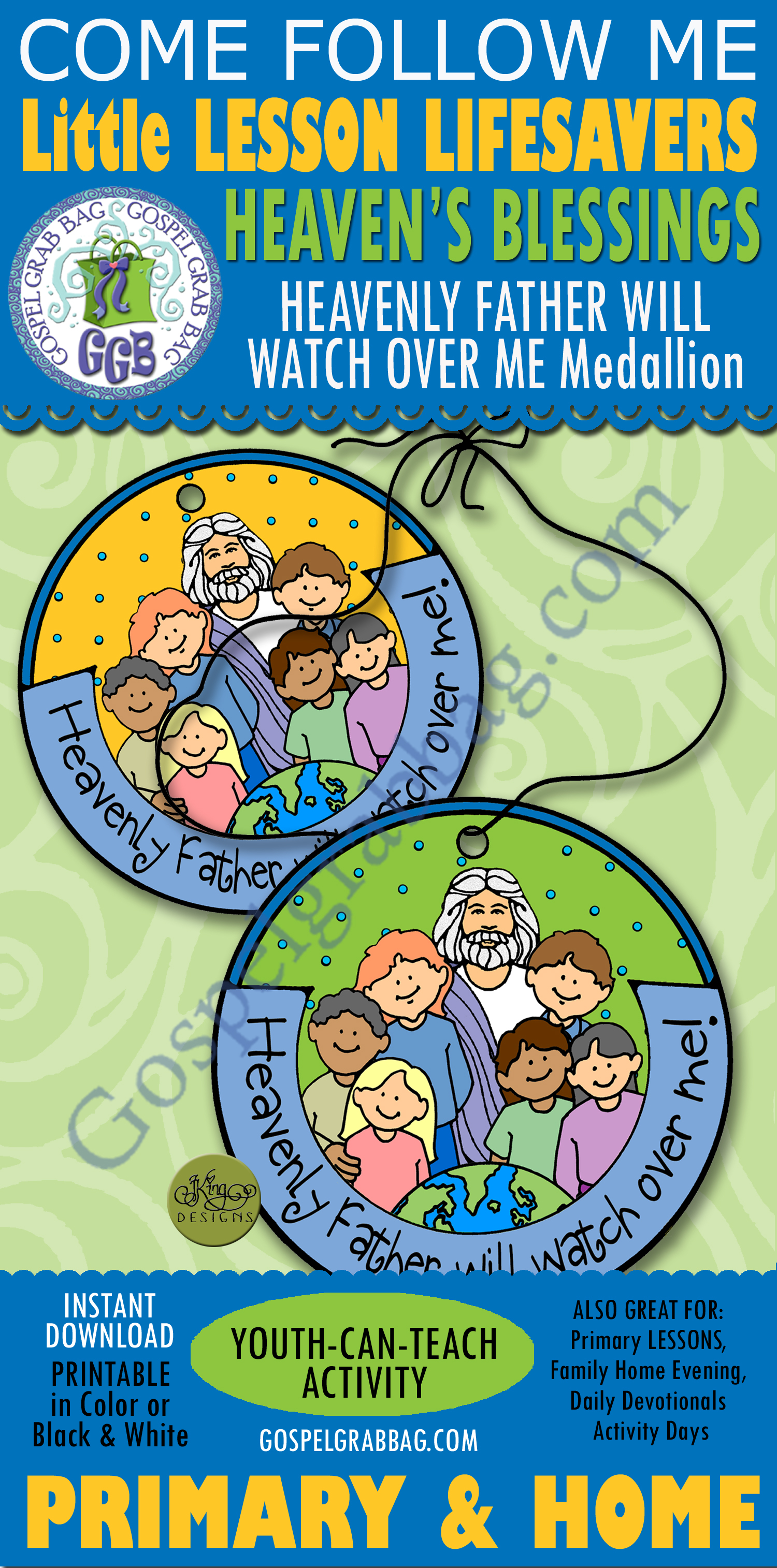 Heavenly Father will watch over me. medallion