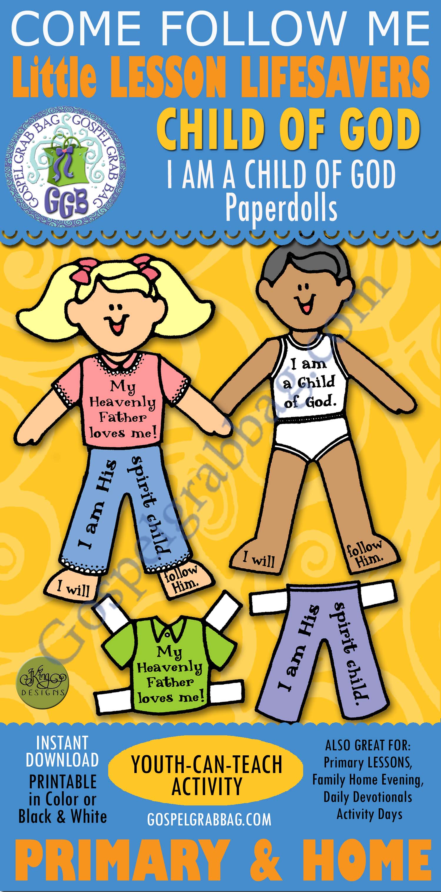 I Am a Child of God paperdolls