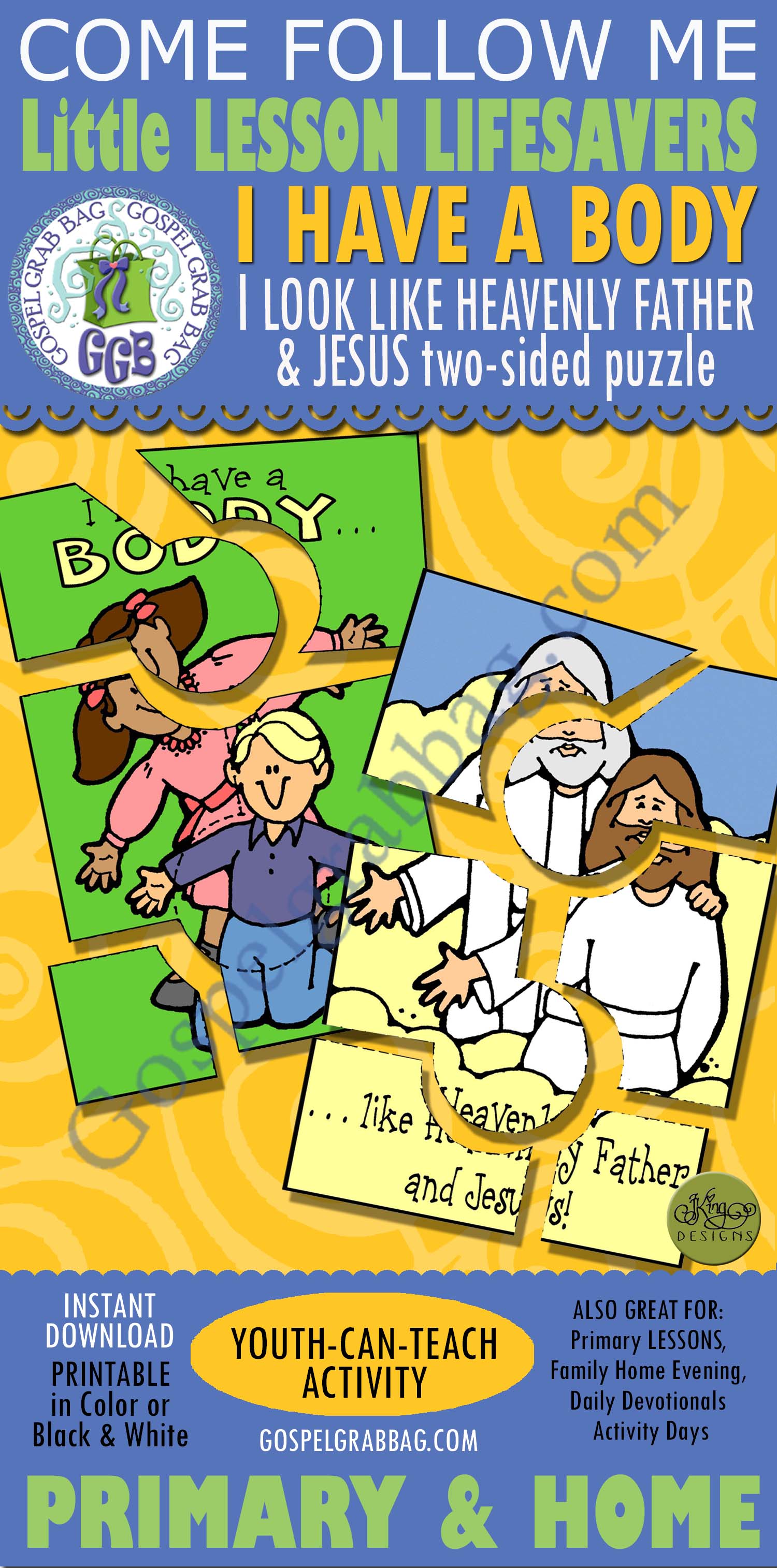 $1.50 Little LESSON LIFESAVER Activity for Nursery-Age 5 or Come Follow Me - Primary and Home, family home evening