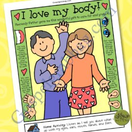 Little LESSON LIFESAVERS I Love My Body POSTER or COLORING PAGE