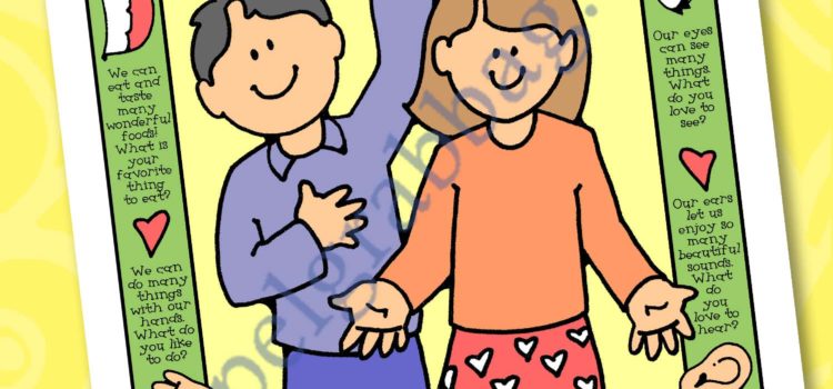 Little LESSON LIFESAVERS I Love My Body POSTER or COLORING PAGE