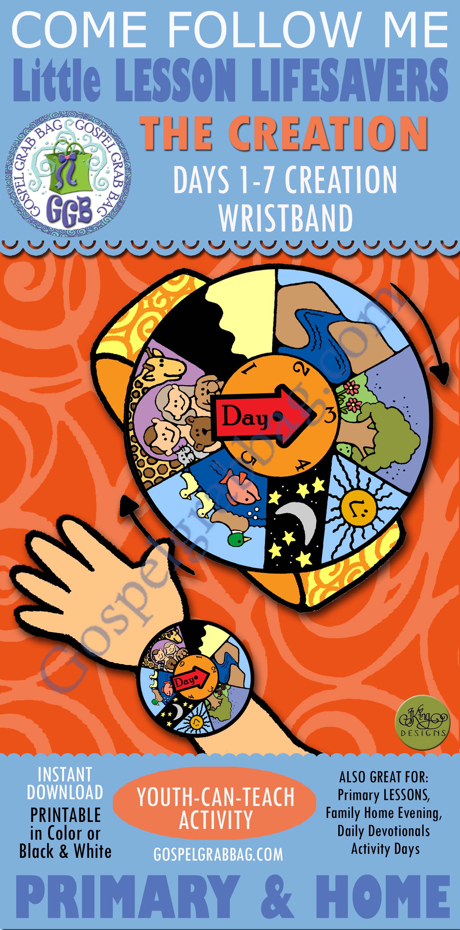 $1.50 Little LESSON LIFESAVER Nursery Activity Lesson 7 - Come Follow Me - Primary, Family Home Evening, Sunday School