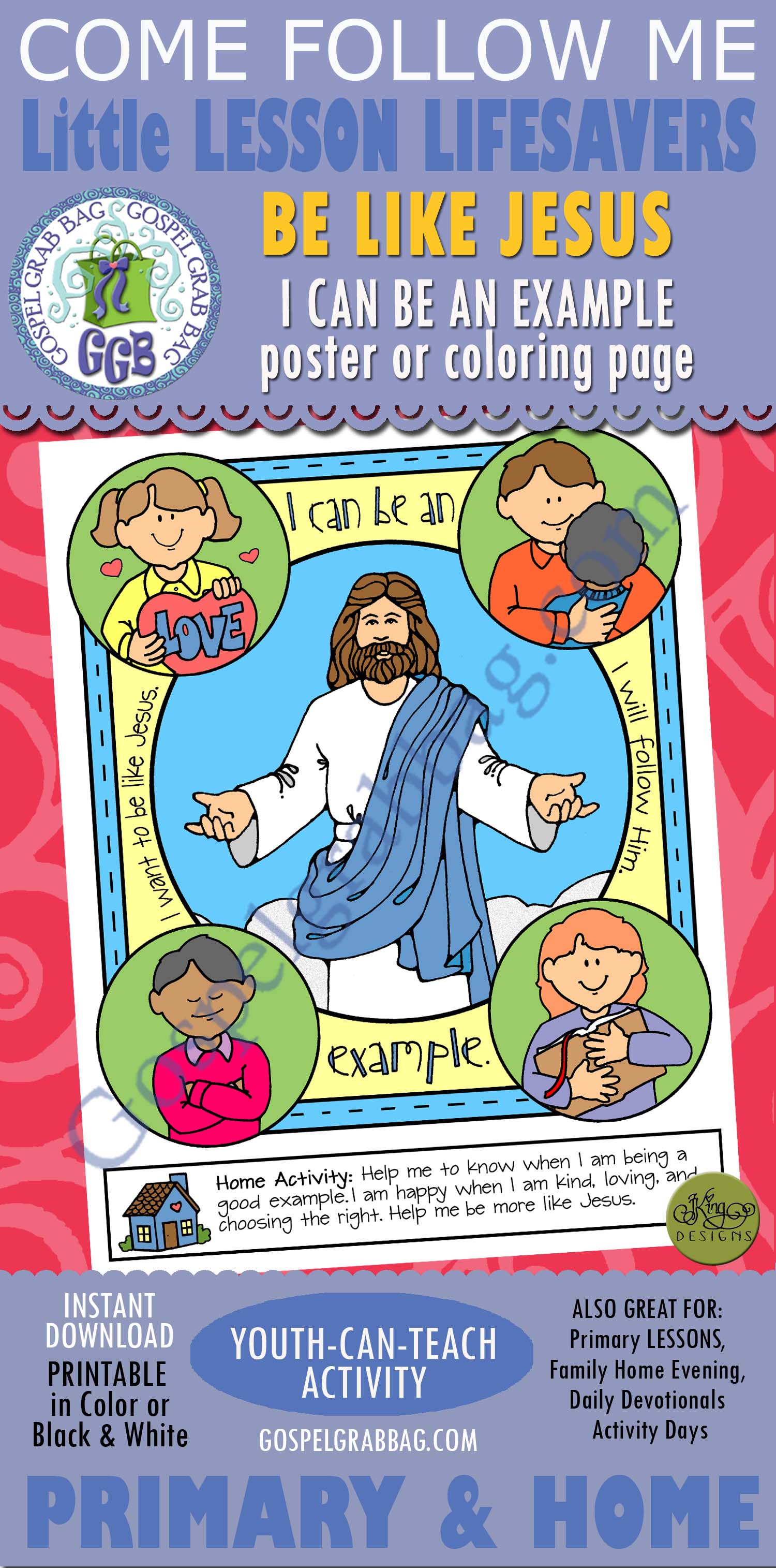 $1.50 Little LESSON LIFESAVER Activity for Come Follow Me - Primary or family home evening, Sunday School, Bible Study