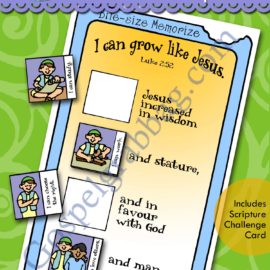 I can grow like Jesus. Luke 2 :52 bitesize memorize and sticker poster