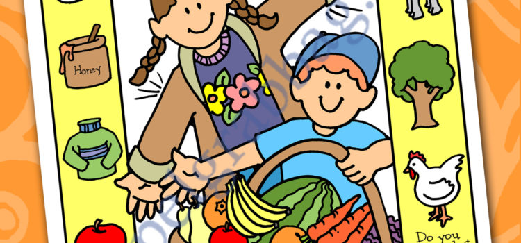 I’m Thankful for Food and Clothes! (Poster or Coloring Page)