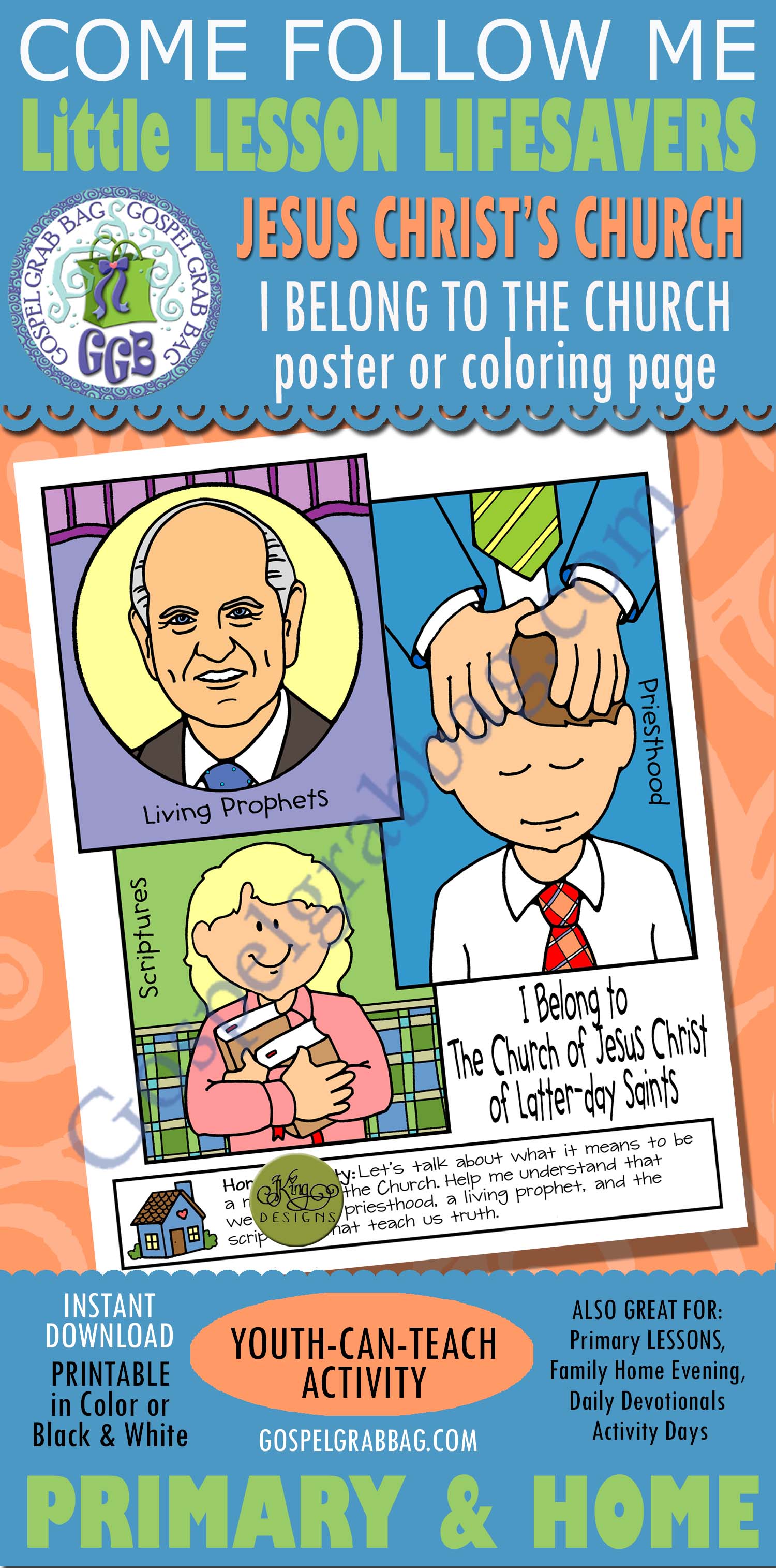 $1.50 Little LESSON LIFESAVER Activity for Come Follow Me – Primary and Home (family home evening), LDS, Christian, Bible Study