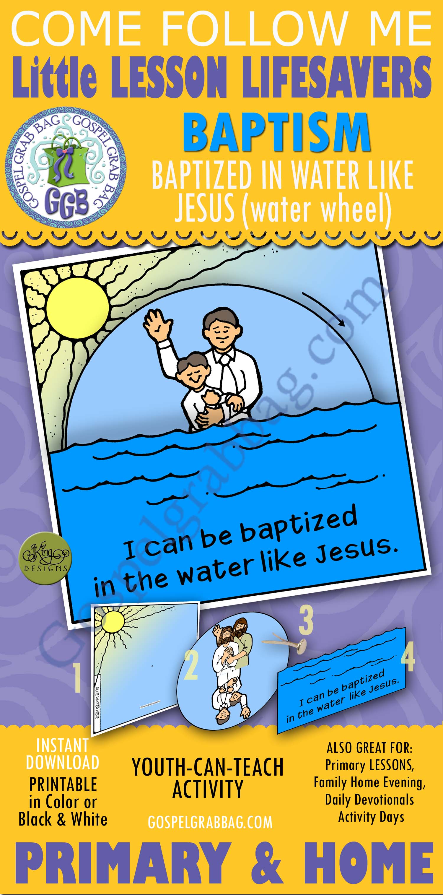 I Can Be Baptized in Water like Jesus – Baptism Water Wheel