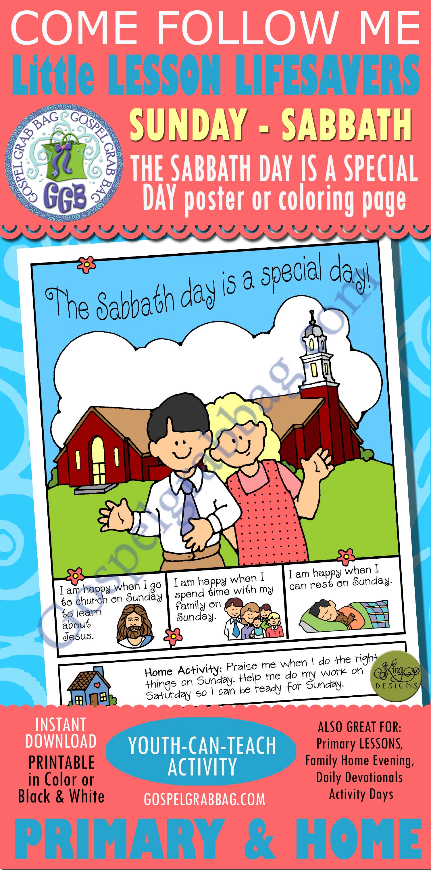 $1.50 Little LESSON LIFESAVER Activity for Nursery - Age 3 or Come Follow Me Primary lesson or home, family home evening