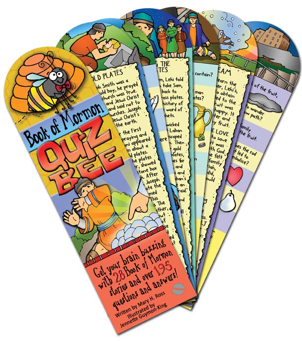 $7.99 - BOOK OF MORMON QUIZ-BEE: 28 Book of Mormon stories, 195 questions and answers, fan-deck, gospelgrabbag.com