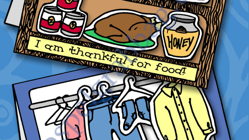 Thankful for Food and Clothing Cupboard and Closet