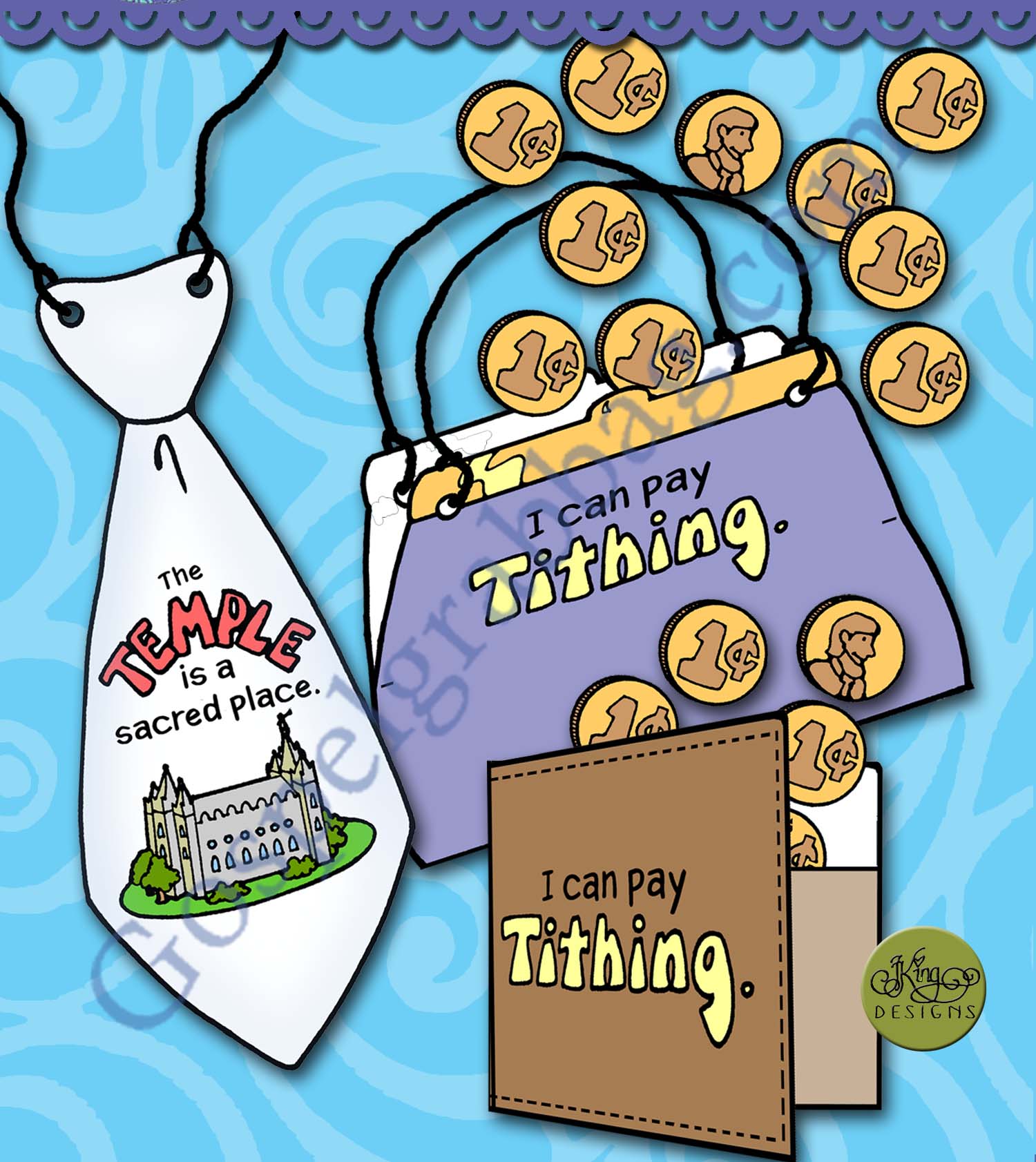 Preparing for the Temple Temple Tie, Tithing Purse, and Tithing Wallet