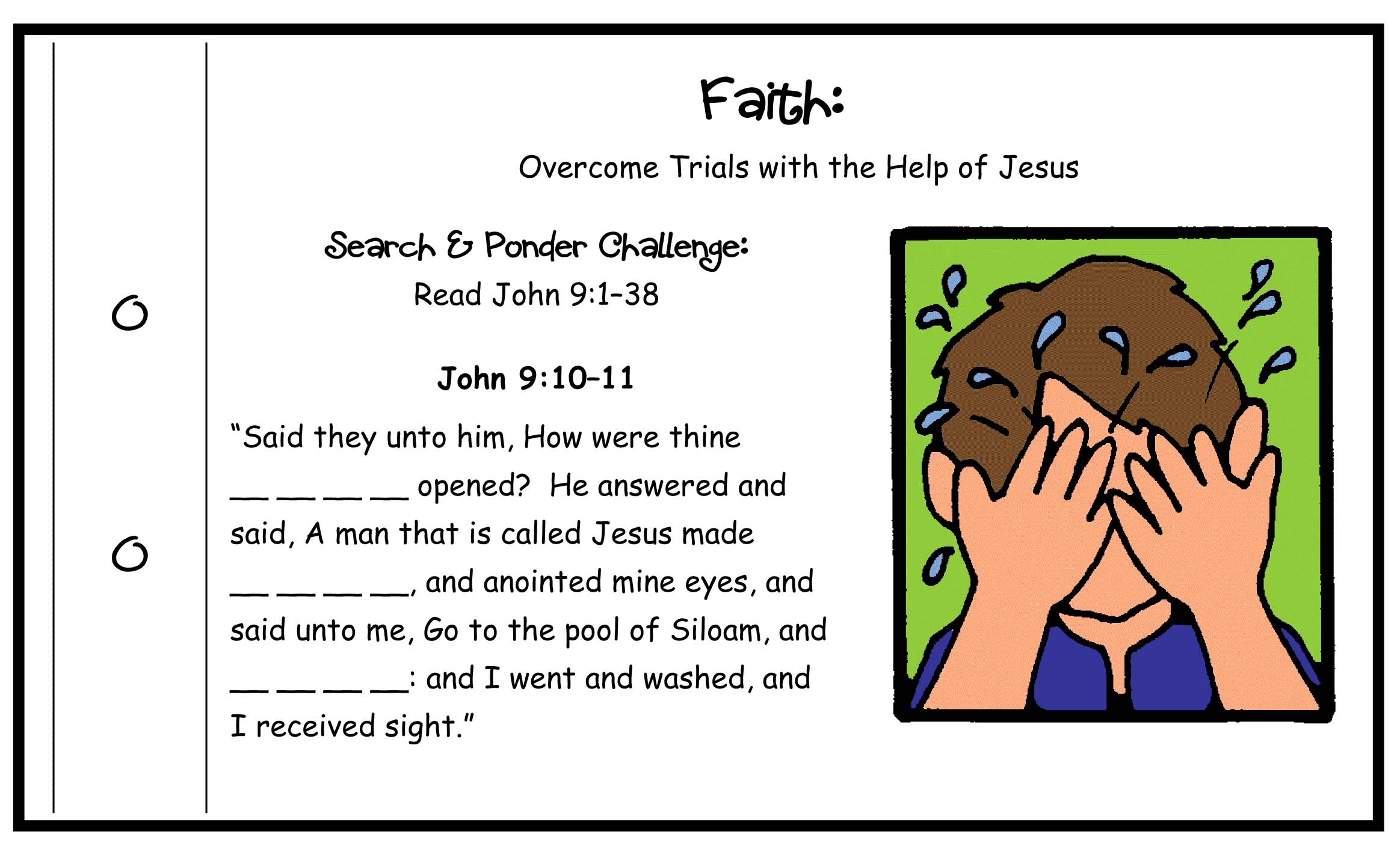 $150 (included with activity) Activity: BLIND PUZZLE for Come Follow Me - Primary and Home (family home evening), Bible Study