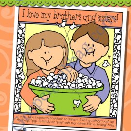 I love my brothers and sisters! poster or coloring page
