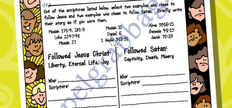 PLAN OF SALVATION – AGENCY: LDS Lesson Activity: Agency Actions scripture challenge, Come Follow Me JANUARY: “Why is Jesus important in my life?” FEBRUARY: “What happened in my premortal life?”