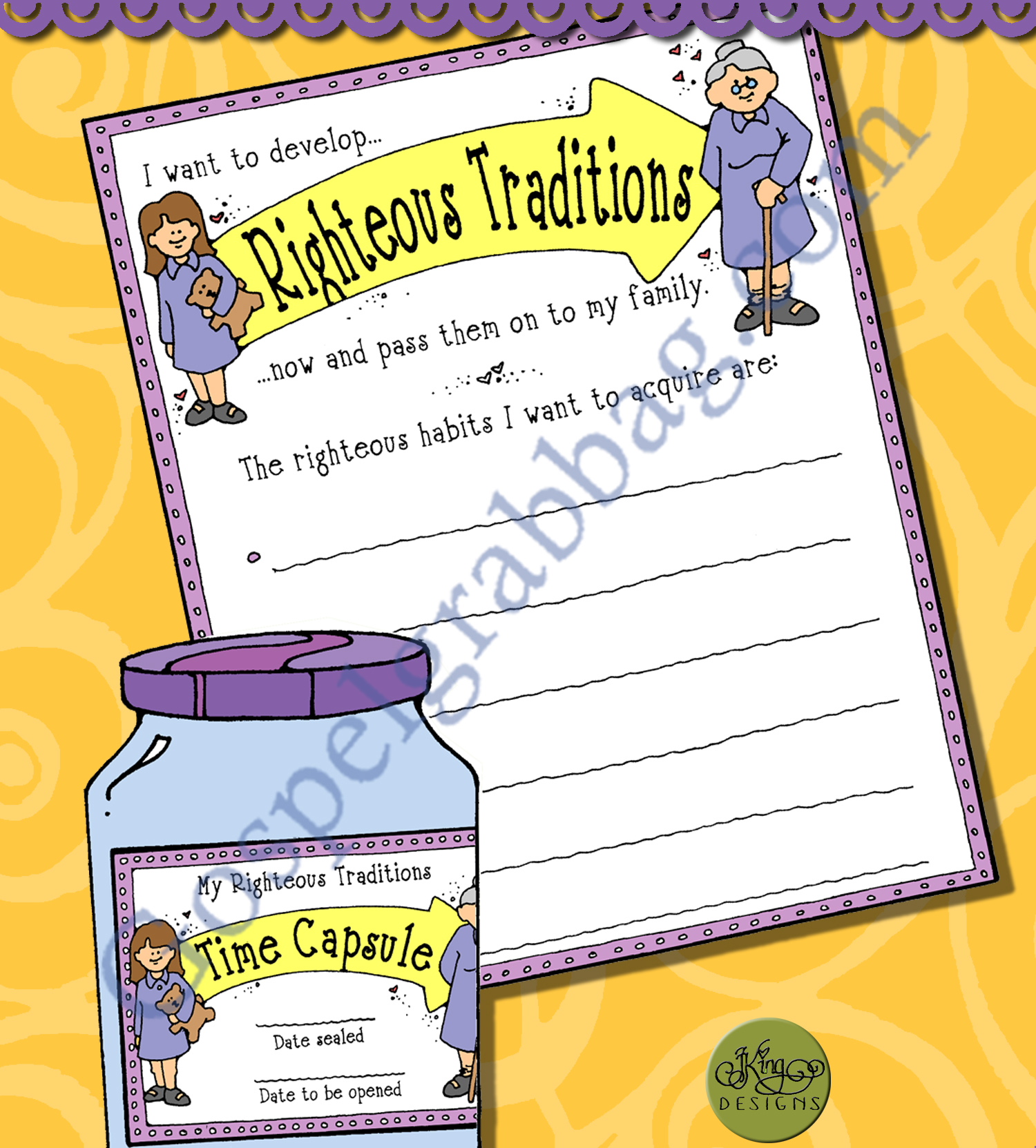 FAMILY TRADITIONS: "Righteous Traditions" (Time Capsule) LESSON LIFESAVER Activity