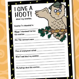 I Give a Hoot! Vocation Future Focus planner