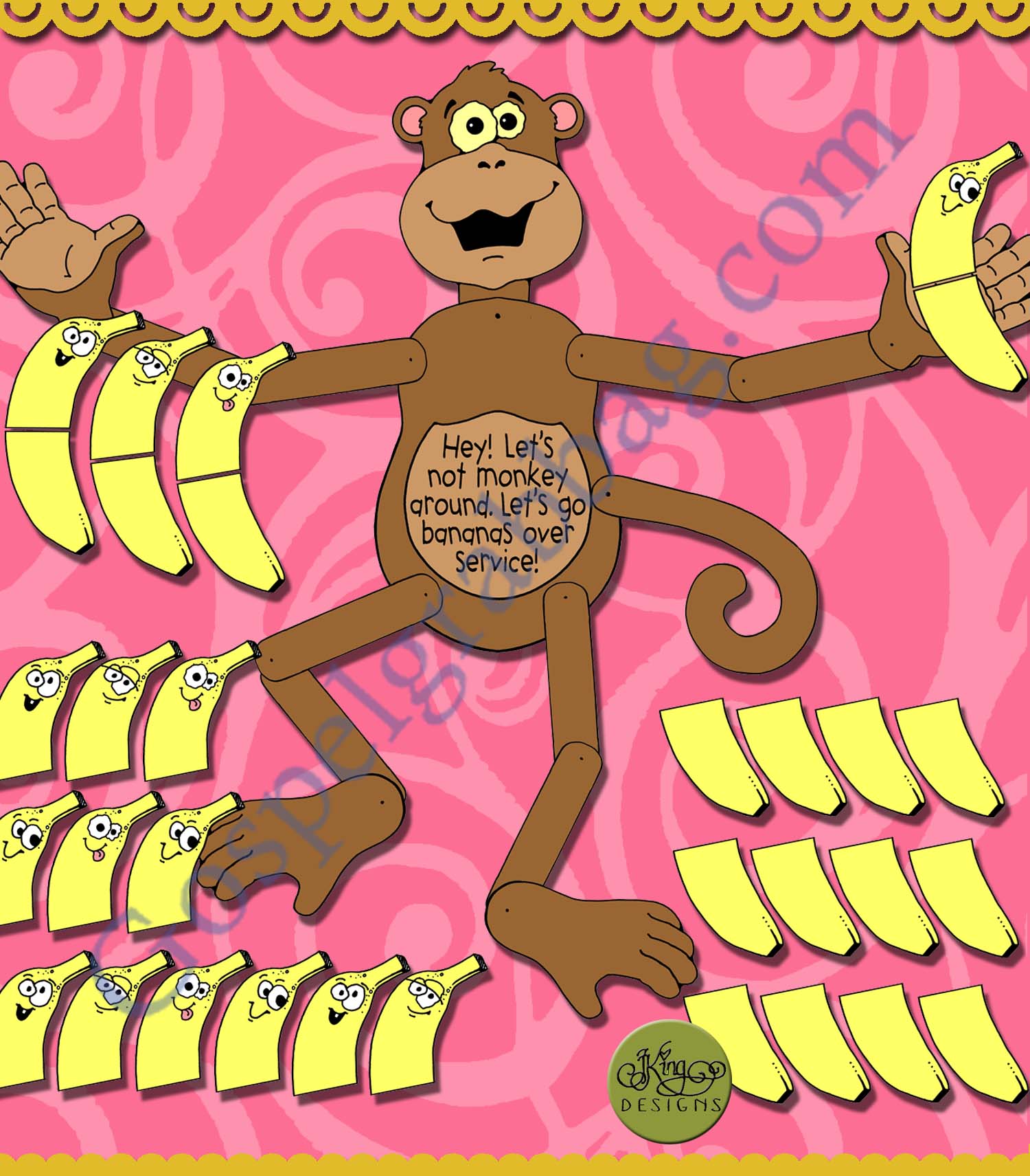 Go Bananas! Over Service: Action and Reaction Match game
