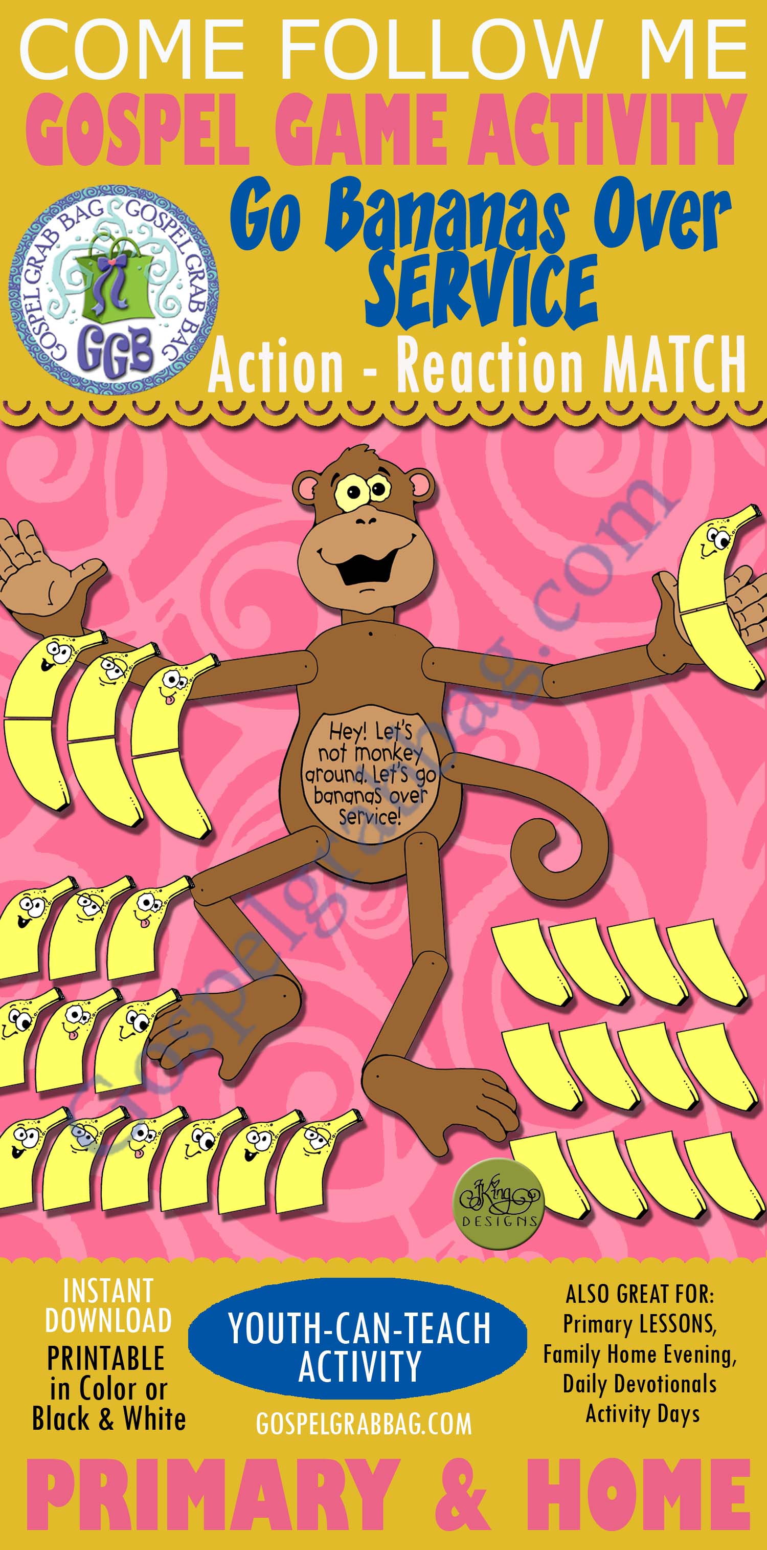 Go Bananas! Over Service Action and Reaction Match Game